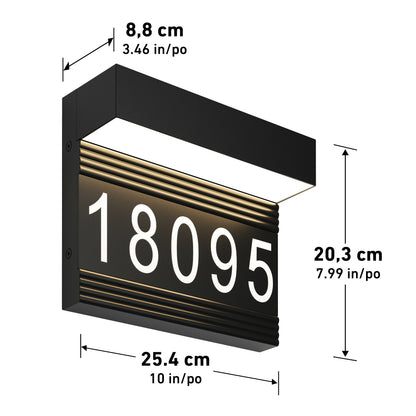 Headline modern LED outdoor address wall light