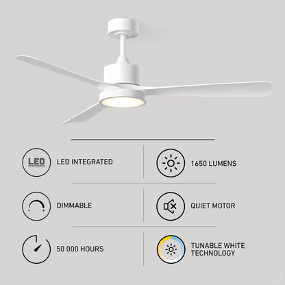 Adney 52" ventilador de techo LED