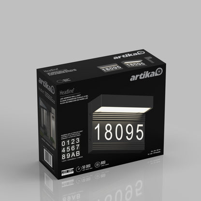 Headline modern LED outdoor address wall light