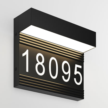 Headline modern LED outdoor address wall light