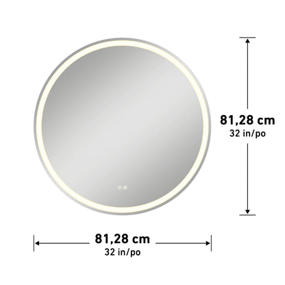 Espejo de baño LED Delany de 32" con antiempañante