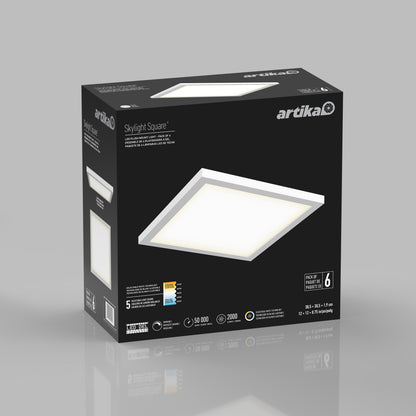 Skylight Square 12" LED Flat Panel Light 5CCT — 6-Pack