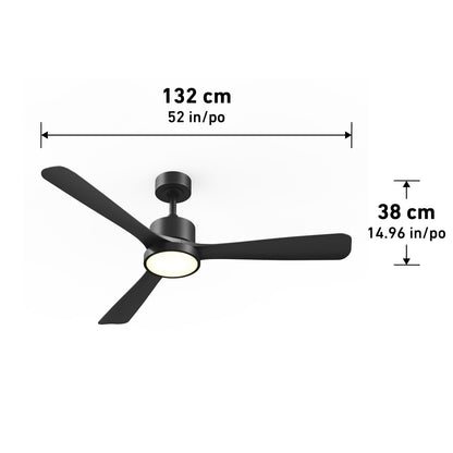 Adney 52" ventilador de techo LED