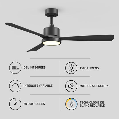 Adney 52" ventilador de techo LED