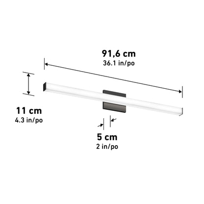 Mylo 36" LED Bathroom Vanity Light 5CCT