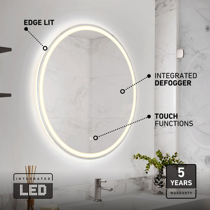 Espejo de baño LED Delany de 32" con antiempañante